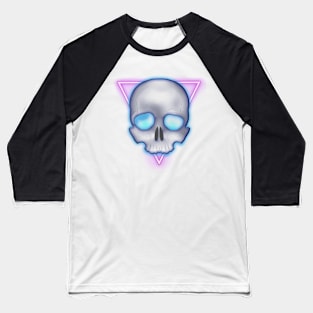 Cyberpunk Skull - Blue / Pink Baseball T-Shirt